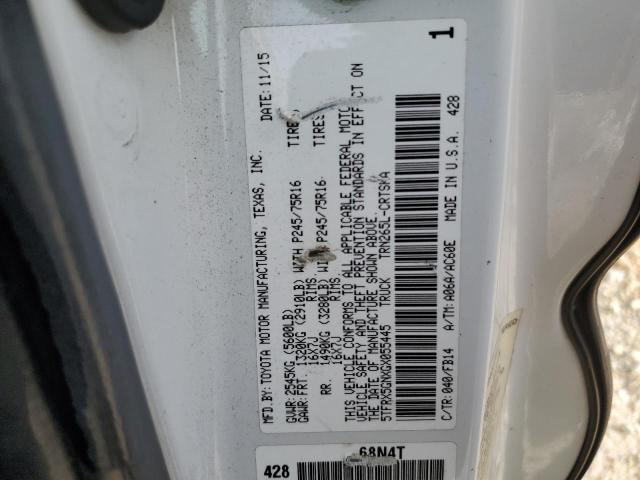 5TFRX5GNXGX055445 - 2016 TOYOTA TACOMA ACCESS CAB Ақ фото 12