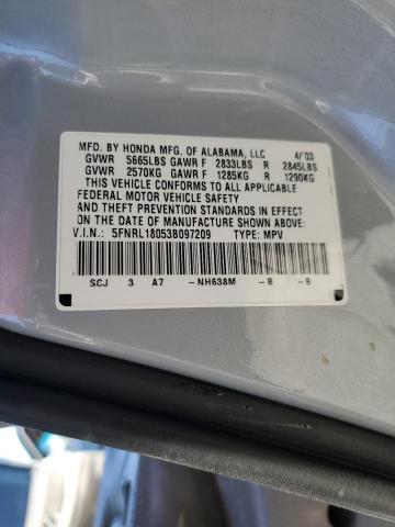 5FNRL18053B097209 - 2003 HONDA ODYSSEY EXL 银色 照片 13