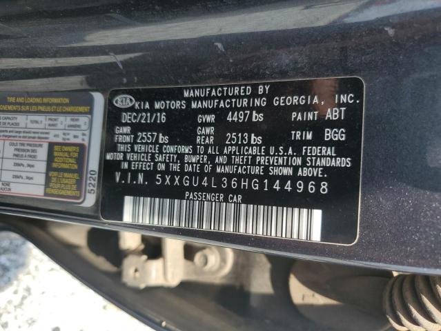 5XXGU4L36HG144968 - 2017 KIA OPTIMA EX CHARCOAL photo 13