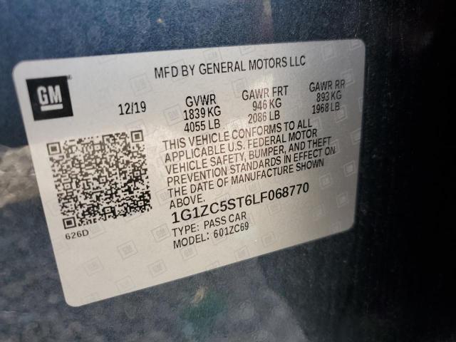 1G1ZC5ST6LF068770 - 2020 CHEVROLET MALIBU LS GRAY photo 12