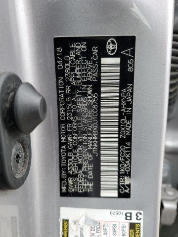 JTNKHMBX0J1008755 - 2018 TOYOTA C-HR XLE 银色 照片 13