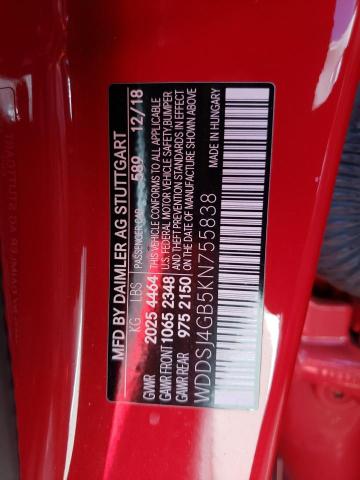 WDDSJ4GB5KN755838 - 2019 MERCEDES-BENZ CLA 250 4MATIC RED photo 12