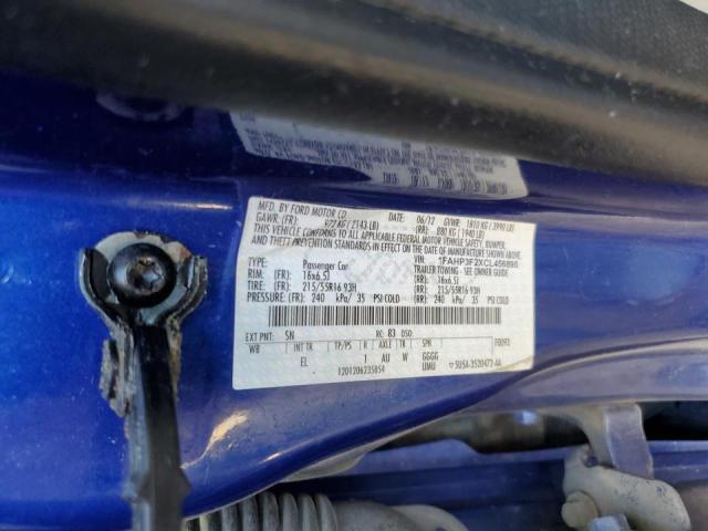 1FAHP3F2XCL456895 - 2012 FORD FOCUS SE BLUE photo 12