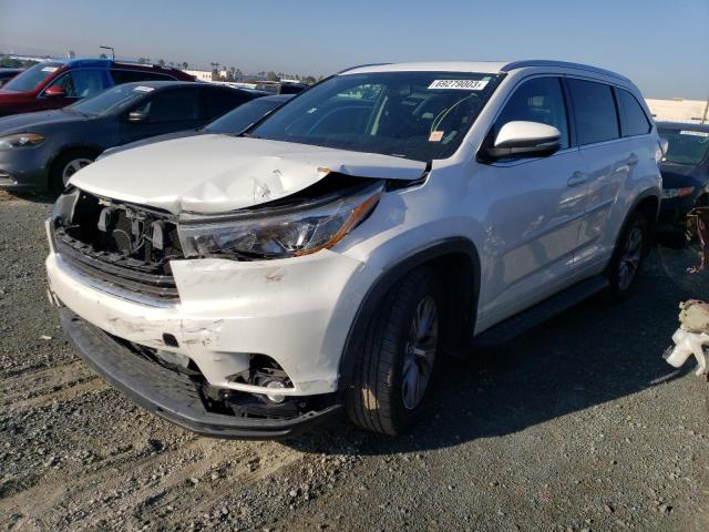 5TDKKRFH6FS093293 - 2015 TOYOTA HIGHLANDER XLE WHITE photo 1