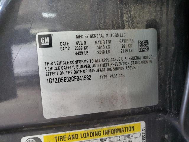 1G1ZD5E03CF341582 - 2012 CHEVROLET MALIBU 2LT 石墨色 照片 12