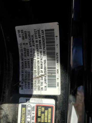 JHMFA36259S017555 - 2009 HONDA CIVIC HYBRID 黑色 照片 13