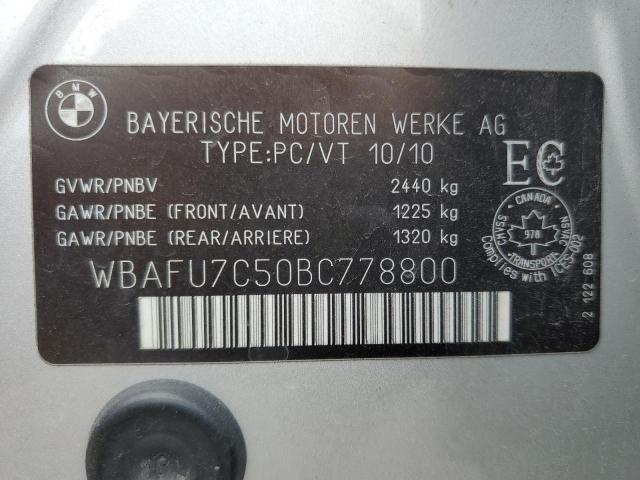 WBAFU7C50BC778800 - 2011 BMW 535 XI SILVER photo 13