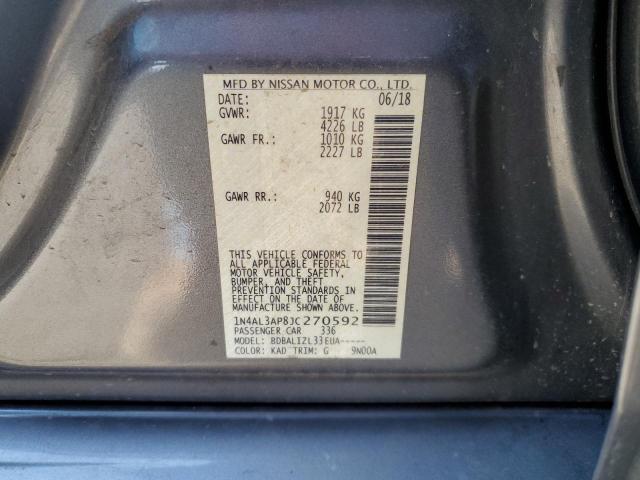 1N4AL3AP8JC270592 - 2018 NISSAN ALTIMA 2.5 灰色 照片 12