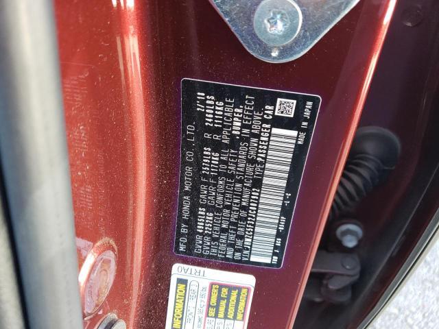 JHMZC5F32JC007902 - 2018 HONDA CLARITY TOURING BURGUNDY photo 12