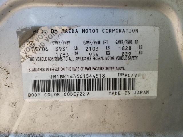 JM1BK143661544518 - 2006 MAZDA 3 HATCHBACK SILVER photo 12