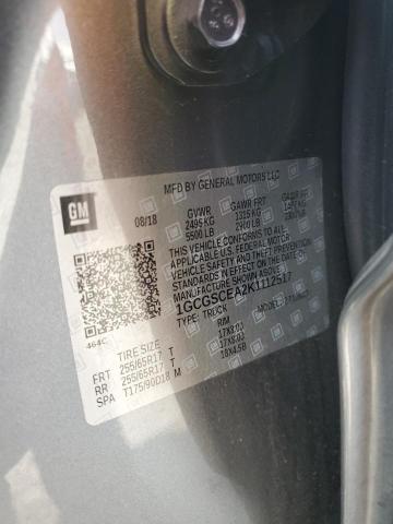 1GCGSCEA2K1112517 - 2019 CHEVROLET COLORADO LT GRAY photo 12