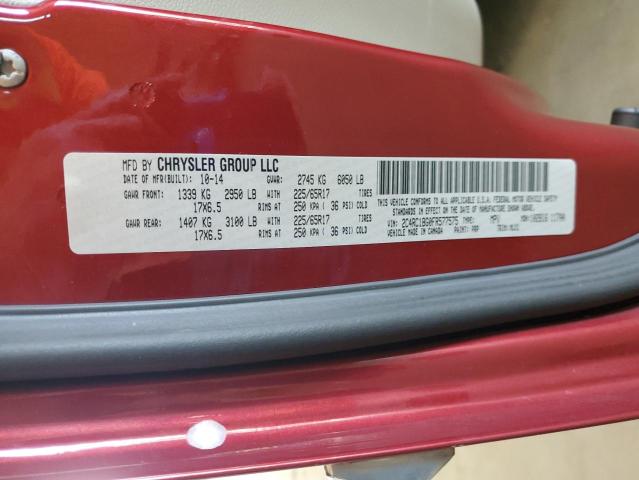 2C4RC1BG0FR577575 - 2015 CHRYSLER TOWN & COU TOURING RED photo 13