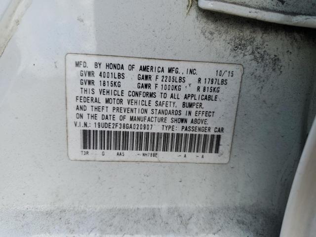 19UDE2F38GA020907 - 2016 ACURA ILX BASE WATCH PLUS WHITE photo 13