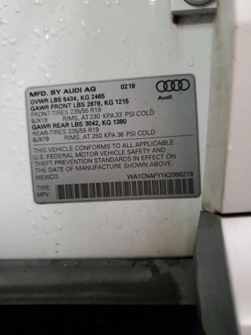 WA1CNAFY1K2066219 - 2019 AUDI Q5 PRESTIGE თეთრი ფოტო 13