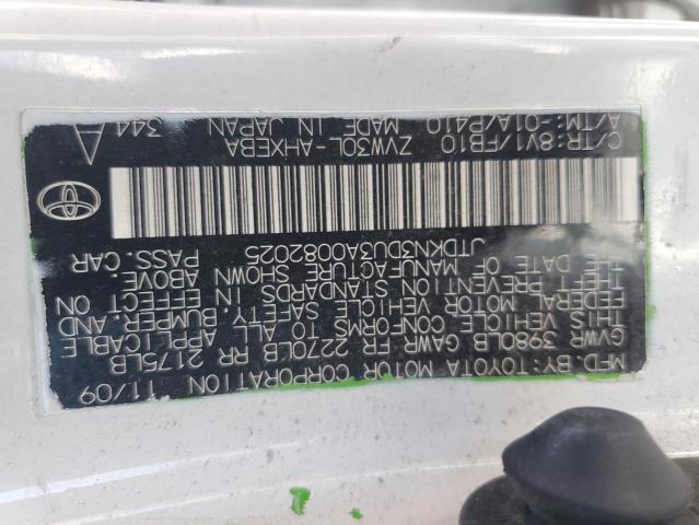 JTDKN3DU3A0082025 - 2010 TOYOTA PRIUS Սպիտակ լուսանկար 12