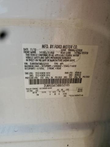 2LMHJ5AT5BBJ52105 - 2011 LINCOLN MKT 白色 照片 12