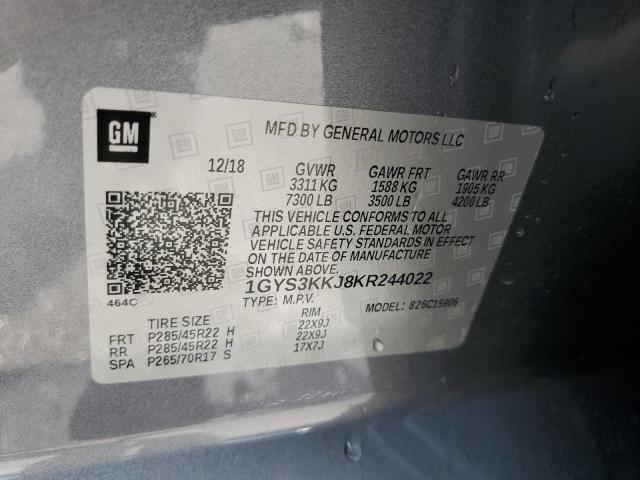 1GYS3KKJ8KR244022 - 2019 CADILLAC ESCALADE ESV PLATINUM Сірий фото 14