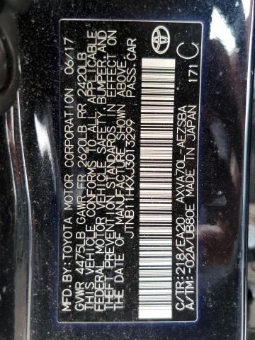 JTNB11HKXJ3013299 - 2018 TOYOTA CAMRY L 黑色 照片 12