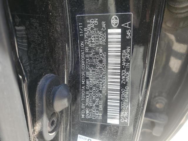 JTDKN3DU7B5348845 - 2011 TOYOTA PRIUS BLACK photo 13