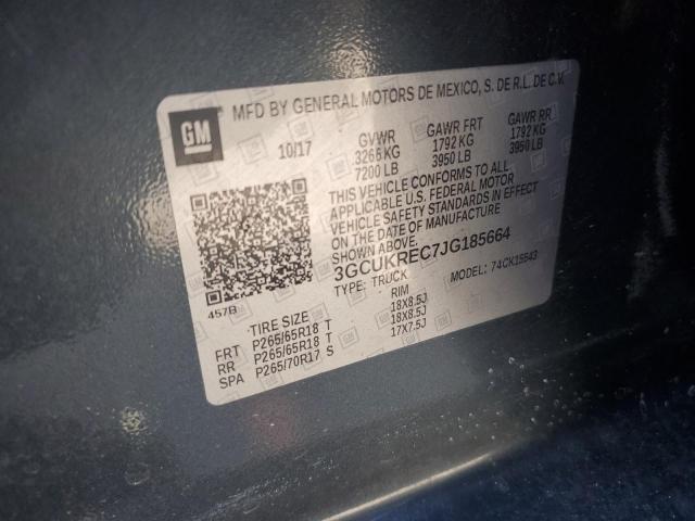 3GCUKREC7JG185664 - 2018 CHEVROLET SILVERADO K1500 LT BLUE photo 12