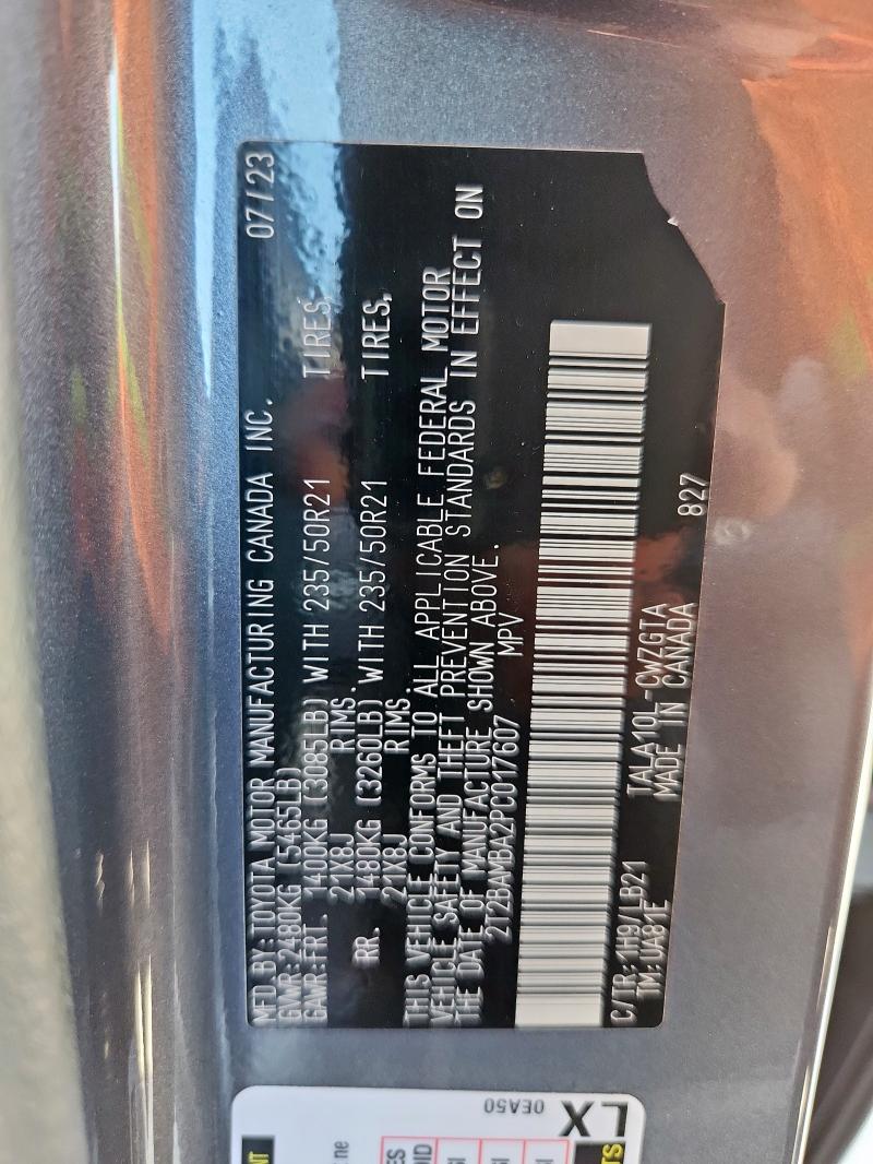 2T2BAMBA2PC017607 - 2023 LEXUS RX 350 BASE Серый фото 14