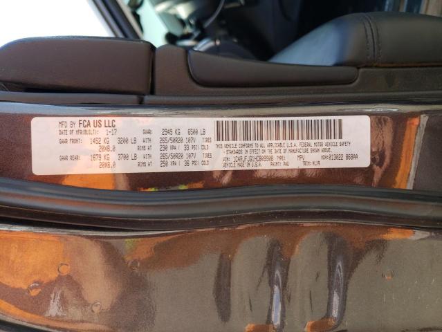 1C4RJFJG1HC809908 - 2017 JEEP GRAND CHER SUMMIT Grafit foto 12