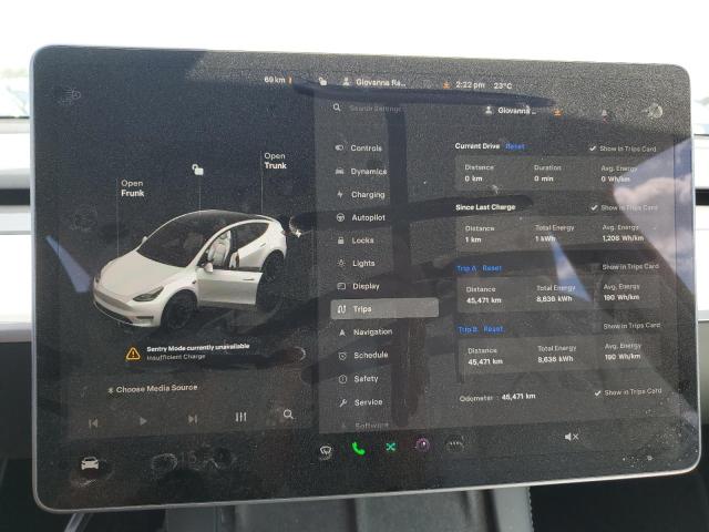 7SAYGDEE1PF709982 - 2023 TESLA MODEL Y Biały zdjęcie 9