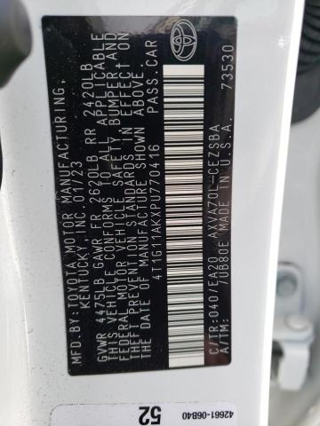 4T1G11AKXPU770416 - 2023 TOYOTA CAMRY SE NIGHT SHADE WHITE photo 12