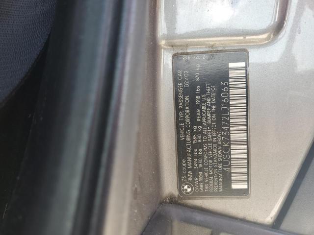 4USCK73472LJ16063 - 2002 BMW Z3 3.0 SILVER photo 12