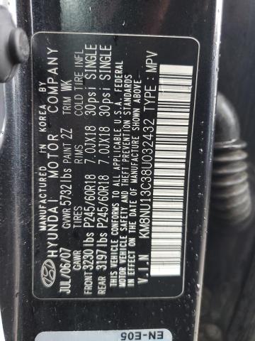 KM8NU13C38U032432 - 2008 HYUNDAI VERACRUZ GLS BLACK photo 14