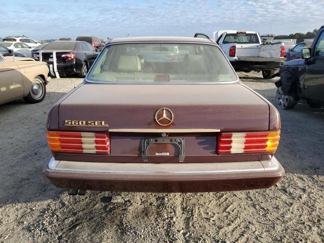 WDBCA39E0MA558715 - 1991 MERCEDES-BENZ 560 SEL BURGUNDY photo 6