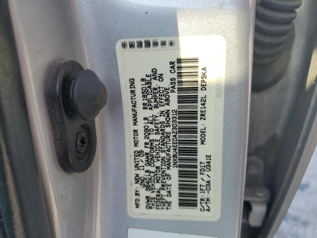 1NXBU4EE0AZ303312 - 2010 TOYOTA COROLLA BASE Srebrny zdjęcie 13