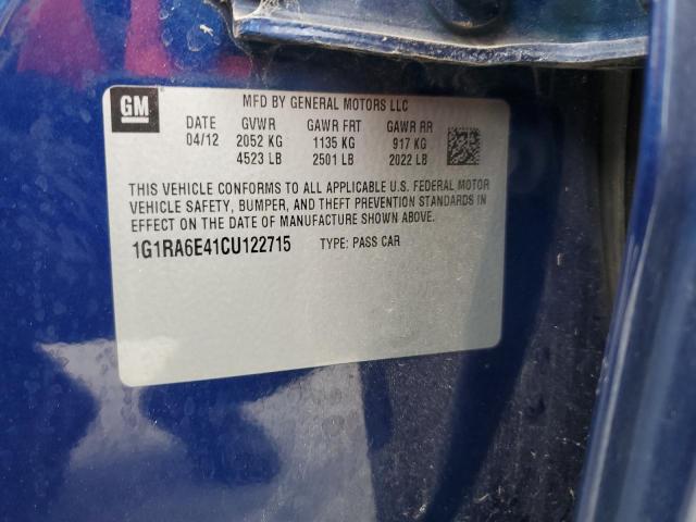 1G1RA6E41CU122715 - 2012 CHEVROLET VOLT BLUE photo 12