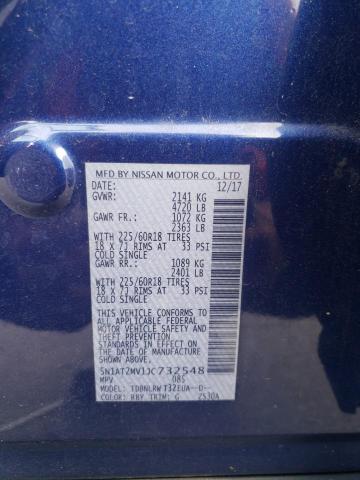 5N1AT2MV1JC732548 - 2018 NISSAN ROGUE S BLUE photo 13