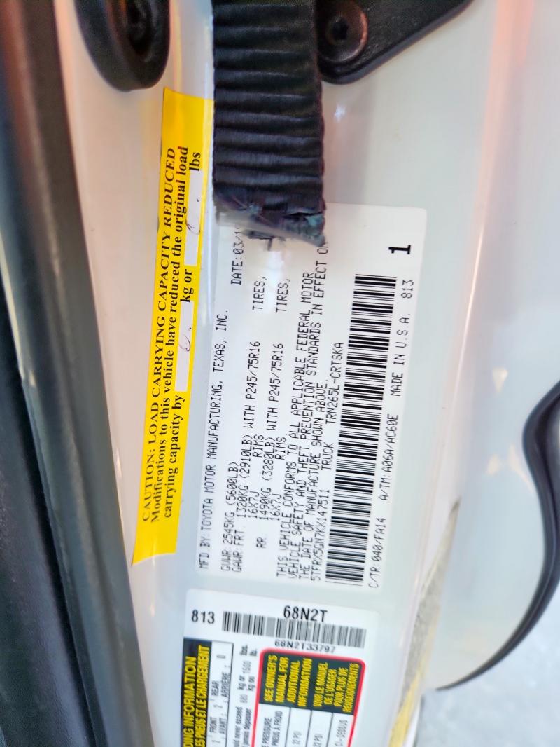 5TFRX5GN7KX147511 - 2019 TOYOTA TACOMA ACCESS CAB Սպիտակ լուսանկար 13