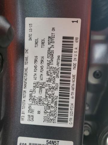 5TFAZ5CN1GX006762 - 2016 TOYOTA TACOMA DOUBLE CAB GRAY photo 12