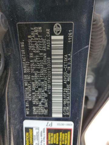 4T1BF1FK2CU133308 - 2012 TOYOTA CAMRY BASE 黑色 照片 13