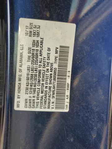 5FNRL6H77JB050853 - 2018 HONDA ODYSSEY EXL BLUE photo 13