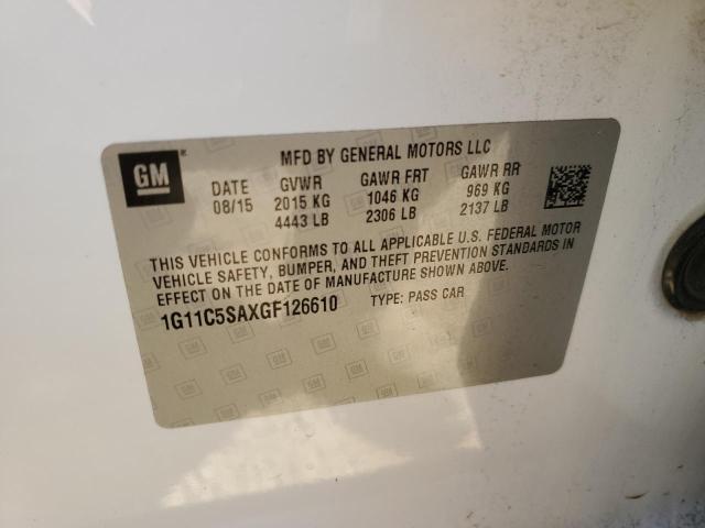 1G11C5SAXGF126610 - 2016 CHEVROLET MALIBU LIM LT 白色 照片 12