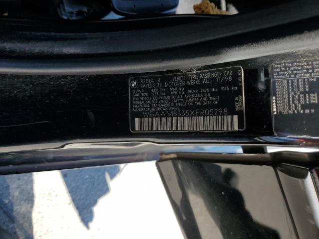 WBAAM5335XFR05298 - 1999 BMW 328 I AUTOMATIC BLACK photo 12