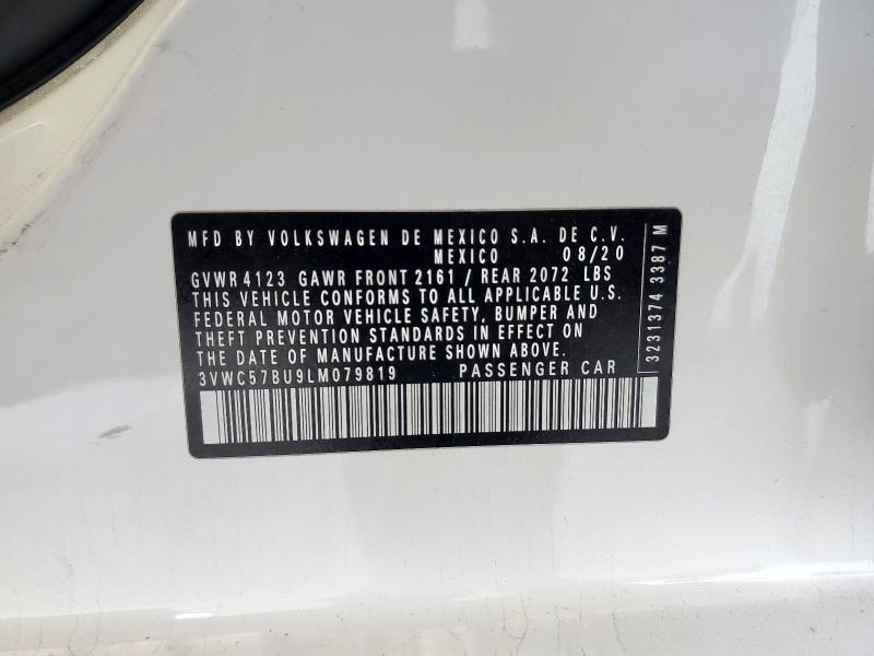 3VWC57BU9LM079819 - 2020 VOLKSWAGEN JETTA S WHITE photo 12