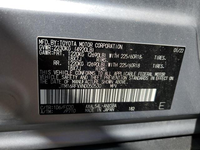 JTM16RFVXND050530 - 2022 TOYOTA RAV4 SE GRAY photo 14