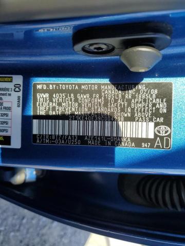 2T1KE40E39C004298 - 2009 TOYOTA COROLLA MA S BLUE photo 14