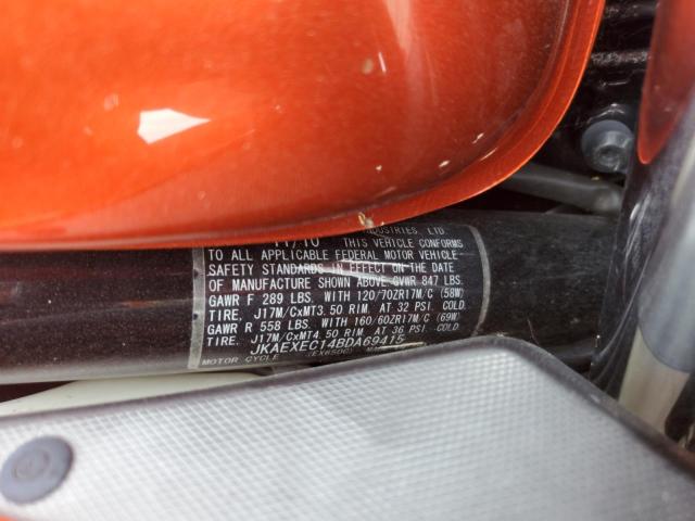 JKAEXEC14BDA69415 - 2011 KAWASAKI EX650 C ORANGE photo 9