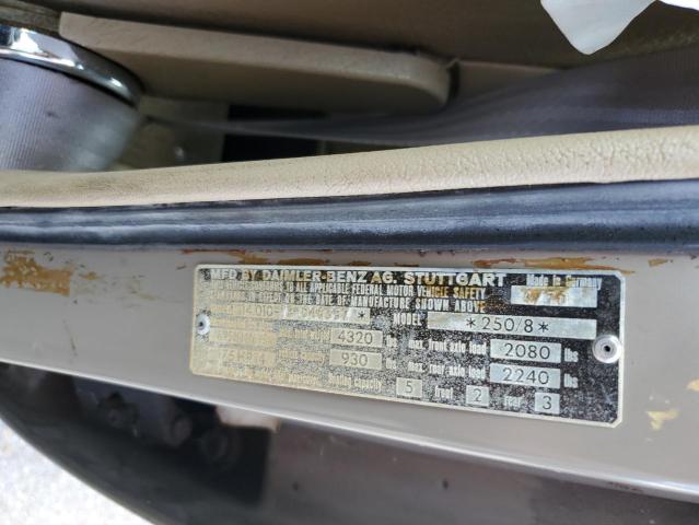 11401012046357 - 1970 MERCEDES-BENZ 250 GRAY photo 12