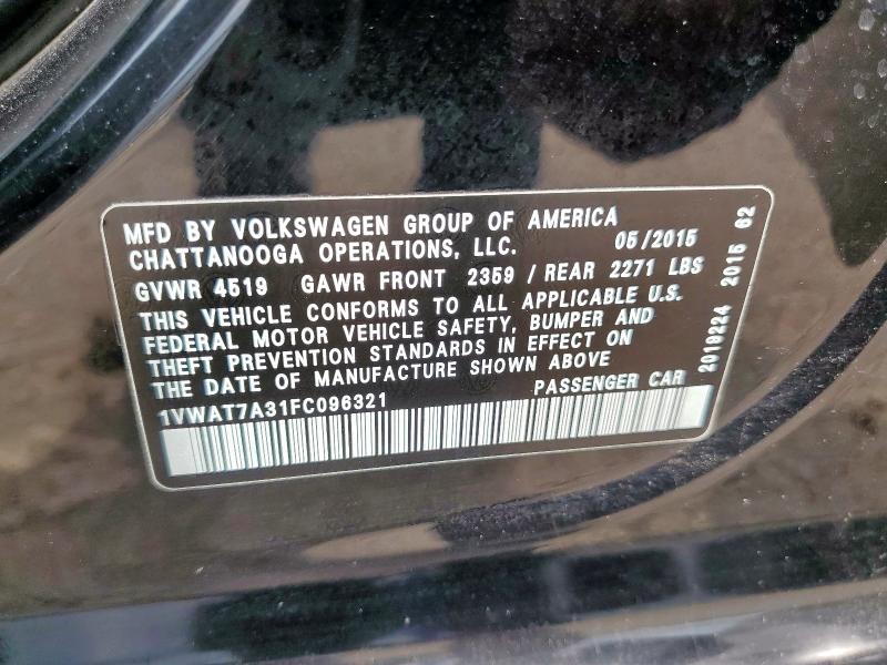 1VWAT7A31FC096321 - 2015 VOLKSWAGEN PASSAT S Qara foto 12