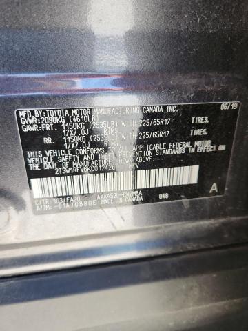 2T3W1RFV6KC012426 - 2019 TOYOTA RAV4 XLE Темно-сірий фото 13