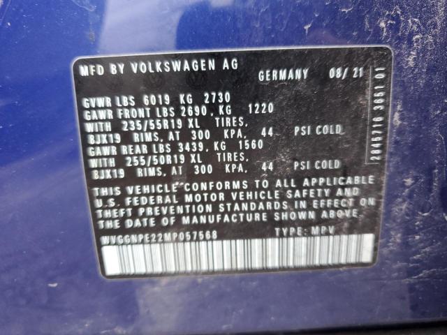 WVGGNPE22MP057568 - 2021 VOLKSWAGEN ID.4 PRO S ლურჯი ფოტო 13