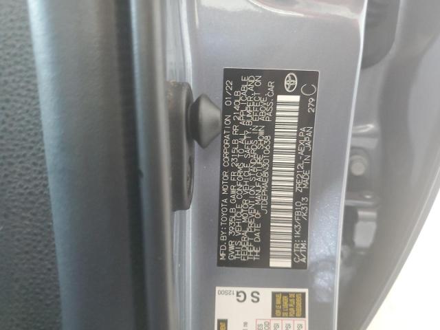 JTDEPMAE8N3010638 - 2022 TOYOTA COROLLA LE SILVER photo 12