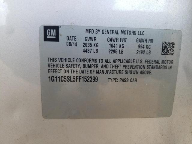 1G11C5SL5FF152399 - 2015 CHEVROLET MALIBU 1LT Gümüş foto 13